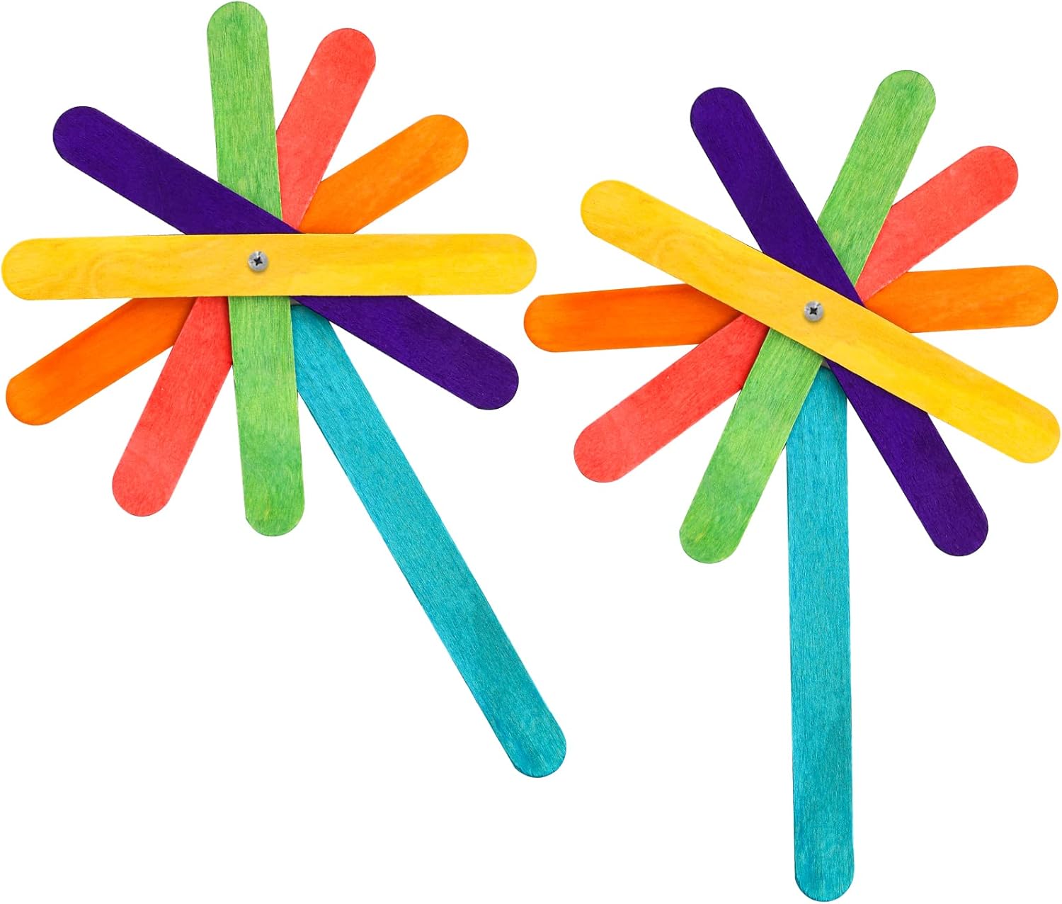 Okllen 1000 Pack Colored Craft Sticks, 6 Inch Wooden Popsicle Sticks, Ice Pop Ice Cream Sticks Jumbo Wood Sticks for Kids' Art, DIY Projects, Home Classroom Craft Supplies